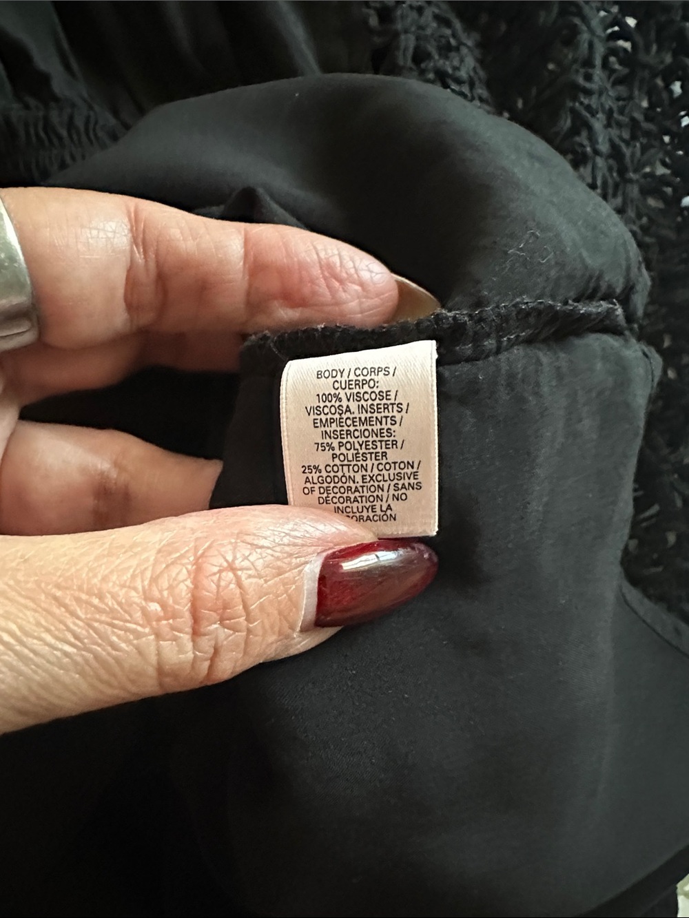Victoria's Secret Black Crochet-Sleeve V-Back Swim Coverup Tunic - Picture 12 of 12